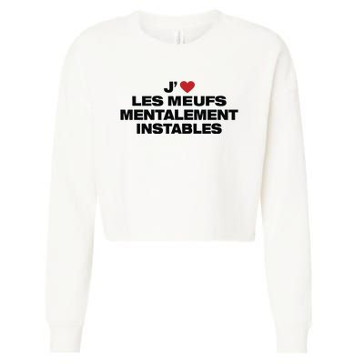 J Les Meufs Mentalement Instables Cropped Pullover Crew