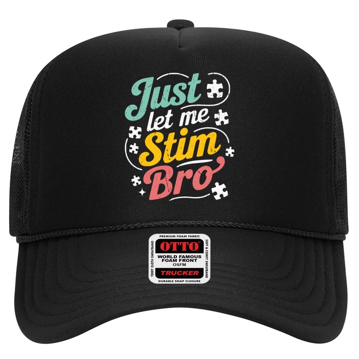 Just Let Me Stim Bro Kids Boys Men  Funny Autism Awareness   Trucker Hat