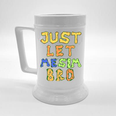 Just Let Me Stim Bro Funny Autism Awareness Month Gift Beer Stein