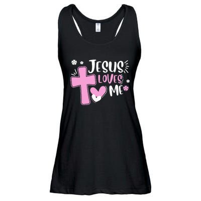 Jesus Loves Me Christian Cross Easter Day Family Outfit Ladies Essential Flowy Tank