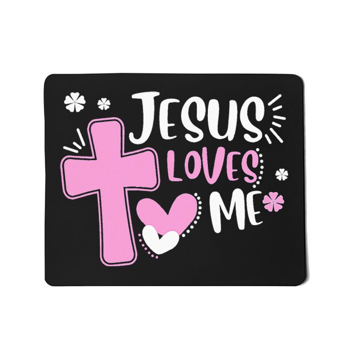 Jesus Loves Me Christian Cross Easter Day Family Outfit Mousepad