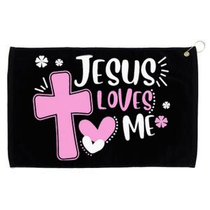 Jesus Loves Me Christian Cross Easter Day Family Outfit Grommeted Golf Towel