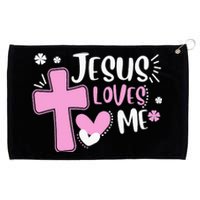 Jesus Loves Me Christian Cross Easter Day Family Outfit Grommeted Golf Towel