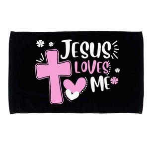 Jesus Loves Me Christian Cross Easter Day Family Outfit Microfiber Hand Towel