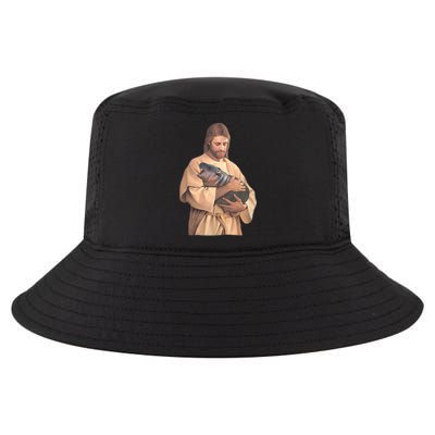 Jesus Loves Moo Deng Bouncy Pig Cute Baby Hippo Meme Cool Comfort Performance Bucket Hat