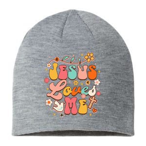 Jesus Loves Me Groovy Christian God Lover Religious Baby Sustainable Beanie