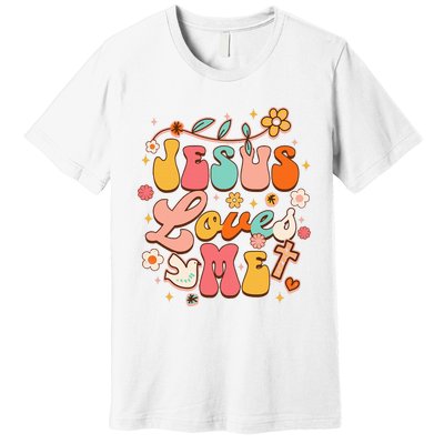 Jesus Loves Me Groovy Christian God Lover Religious Baby Premium T-Shirt