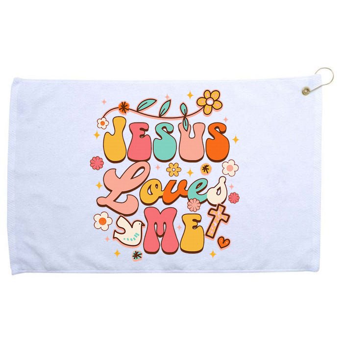 Jesus Loves Me Groovy Christian God Lover Religious Baby Grommeted Golf Towel