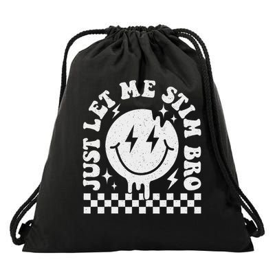 Just Let Me Stim Bro Groovy Let Me Stim Autism Awareness Boy Drawstring Bag