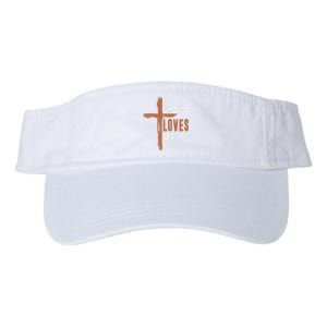 Jesus Loves Me Christian Easter Religious Cross Valucap Bio-Washed Visor