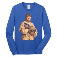 Jesus Loves Moo Deng Bouncy Pig Tall Long Sleeve T-Shirt