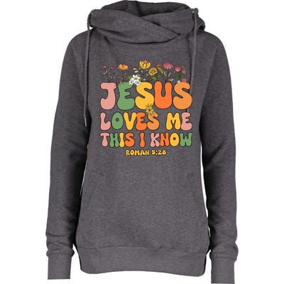 Jesus Love Me This I Know Groovy Wo Christian Womens Funnel Neck Pullover Hood