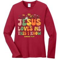 Jesus Love Me This I Know Groovy Wo Christian Ladies Long Sleeve Shirt