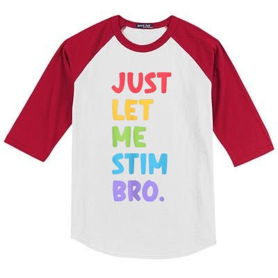 Just Let Me Stim Bro Autism Awareness Kids Colorblock Raglan Jersey