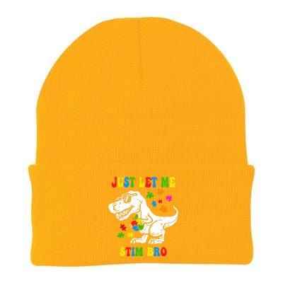 Just Let Me Stim Bro Dinasour Autism Awareness Knit Cap Winter Beanie