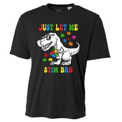 Just Let Me Stim Bro Dinasour Autism Awareness Cooling Performance Crew T-Shirt