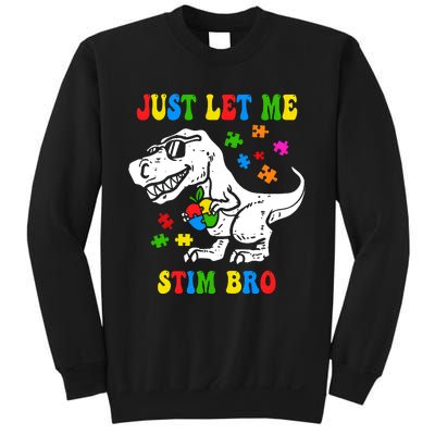 Just Let Me Stim Bro Dinasour Autism Awareness Sweatshirt