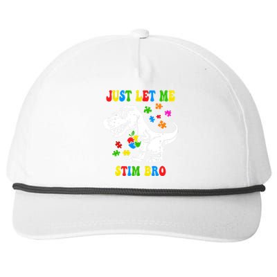 Just Let Me Stim Bro Dinasour Autism Awareness Snapback Five-Panel Rope Hat