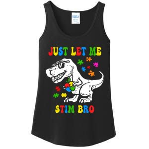 Just Let Me Stim Bro Dinasour Autism Awareness Ladies Essential Tank