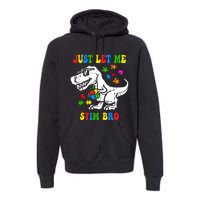 Just Let Me Stim Bro Dinasour Autism Awareness Premium Hoodie