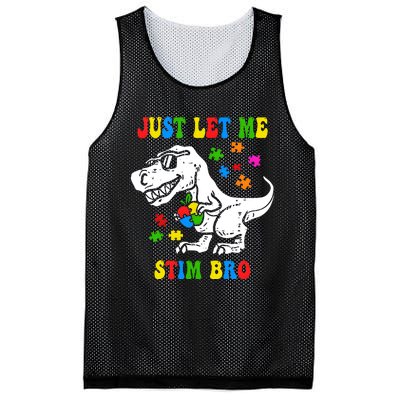 Just Let Me Stim Bro Dinasour Autism Awareness Mesh Reversible Basketball Jersey Tank