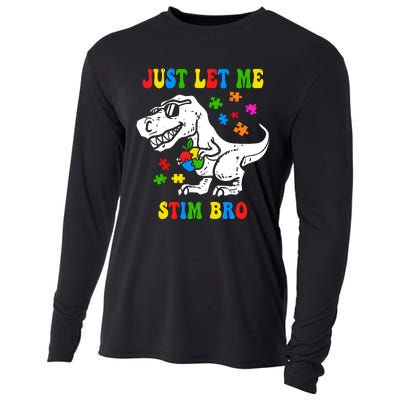 Just Let Me Stim Bro Dinasour Autism Awareness Cooling Performance Long Sleeve Crew