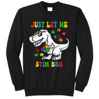 Just Let Me Stim Bro Dinasour Autism Awareness Tall Sweatshirt