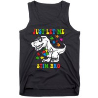 Just Let Me Stim Bro Dinasour Autism Awareness Tank Top