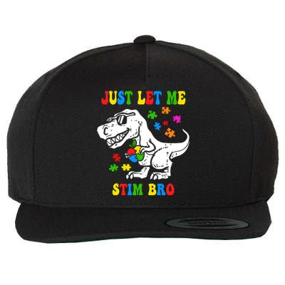 Just Let Me Stim Bro Dinasour Autism Awareness Wool Snapback Cap