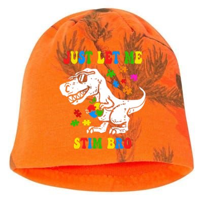 Just Let Me Stim Bro Dinasour Autism Awareness Kati - Camo Knit Beanie