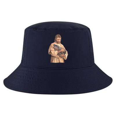 Jesus Loves Moo Deng Bouncy Pig Cute Baby Hippo Meme Cool Comfort Performance Bucket Hat