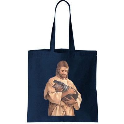 Jesus Loves Moo Deng Bouncy Pig Cute Baby Hippo Meme Bag