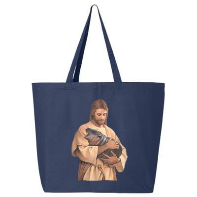 Jesus Loves Moo Deng Bouncy Pig Cute Baby Hippo Meme 25L Jumbo Tote
