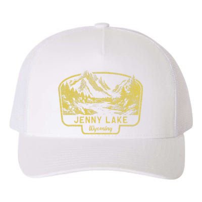 Jenny Lake Mountains Wyoming Hiking Outdoors Vintage Yupoong Adult 5-Panel Trucker Hat