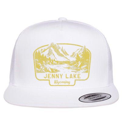 Jenny Lake Mountains Wyoming Hiking Outdoors Vintage Flat Bill Trucker Hat