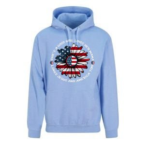 Just Loves Mama Jesus America Patriotic Sunflower Gift Unisex Surf Hoodie