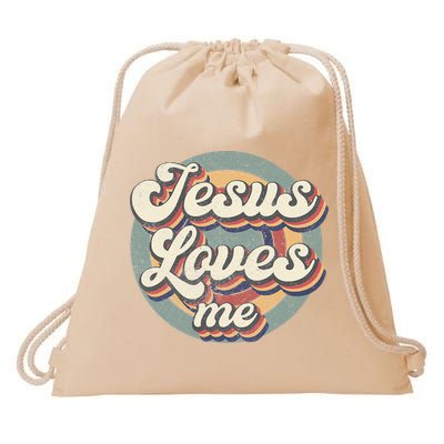 Jesus Loves Me Vintage God Christian Believers Lover Drawstring Bag
