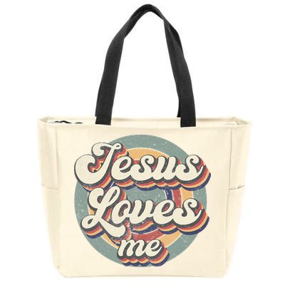 Jesus Loves Me Vintage God Christian Believers Lover Zip Tote Bag