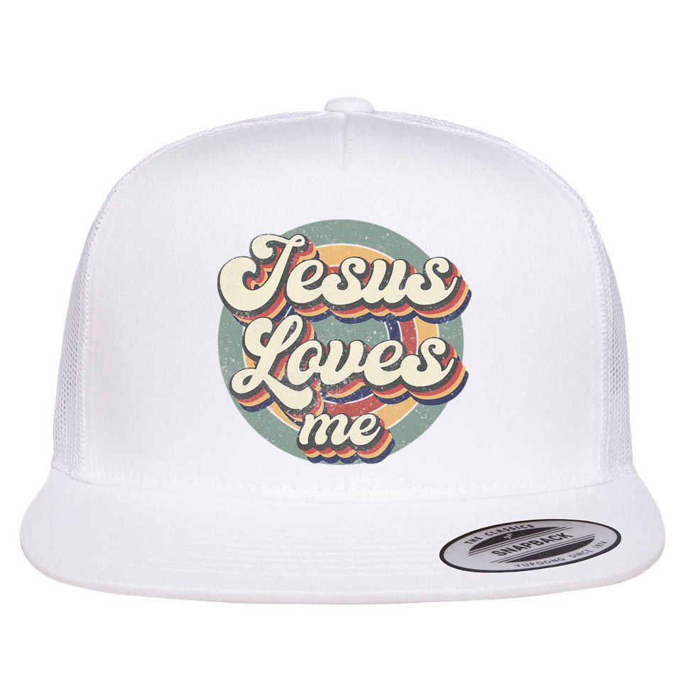 Jesus Loves Me Vintage God Christian Believers Lover Flat Bill Trucker Hat