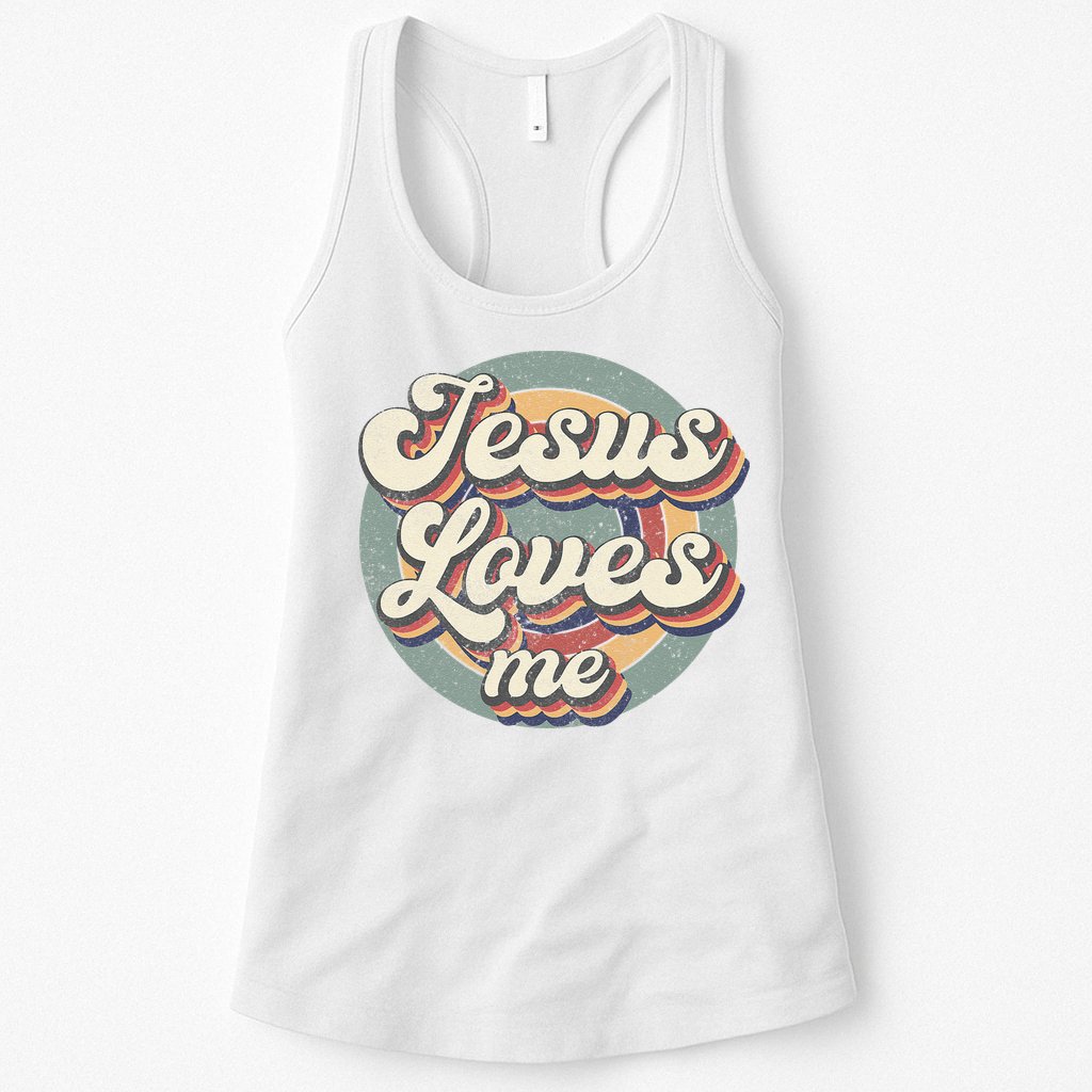 Jesus Loves Me Vintage God Christian Believers Lover Womens Tank Top