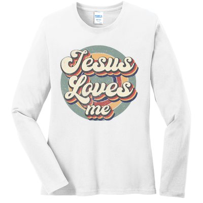 Jesus Loves Me Vintage God Christian Believers Lover Ladies Long Sleeve Shirt