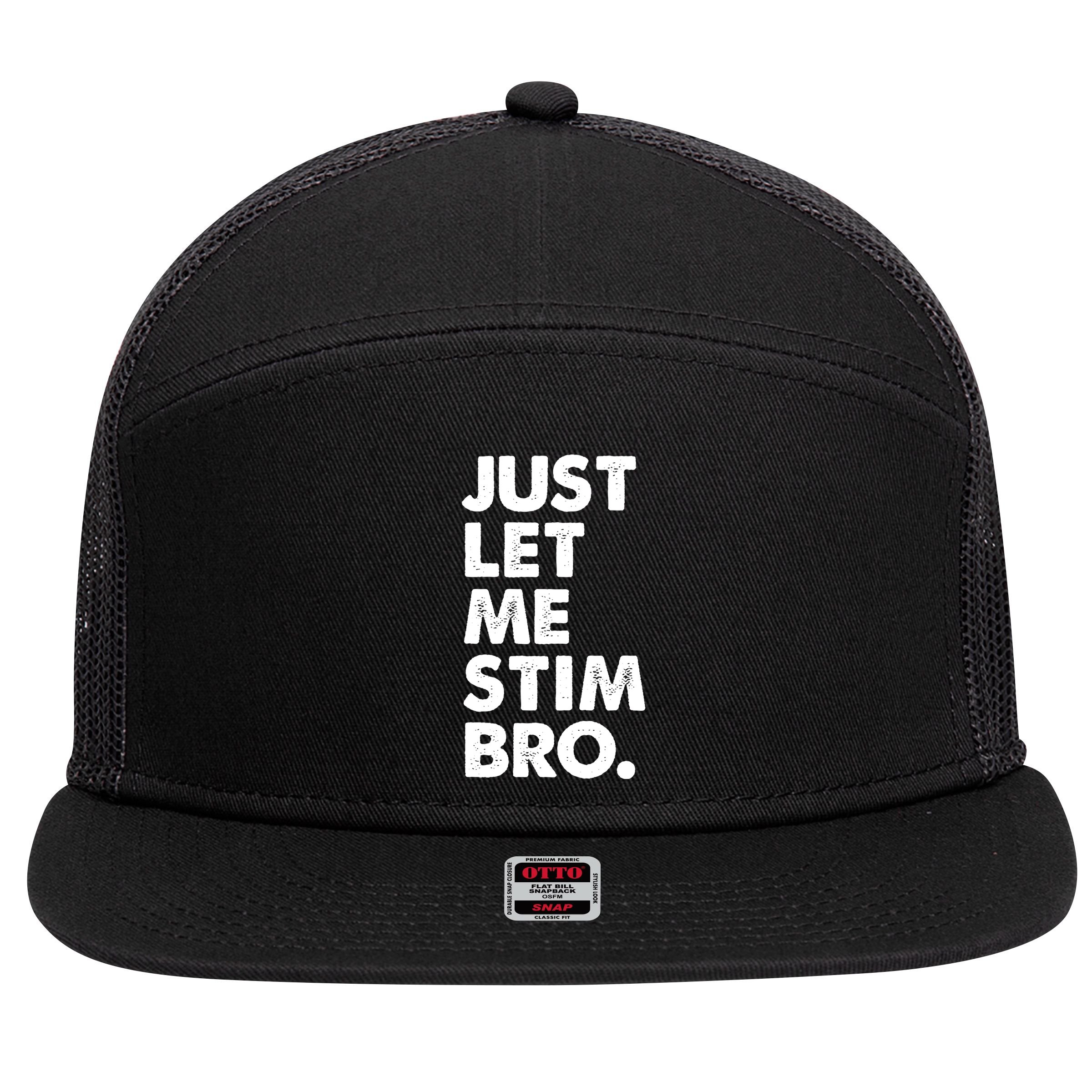 Just Let Me Stim Bro Autism Awareness 7 Panel Mesh Trucker Snapback Hat