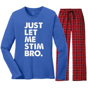 Just Let Me Stim Bro Autism Awareness Women's Long Sleeve Flannel Pajama Set 