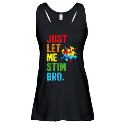 Just Let Me Stim Bro Funny Autism Awareness Month Ladies Essential Flowy Tank