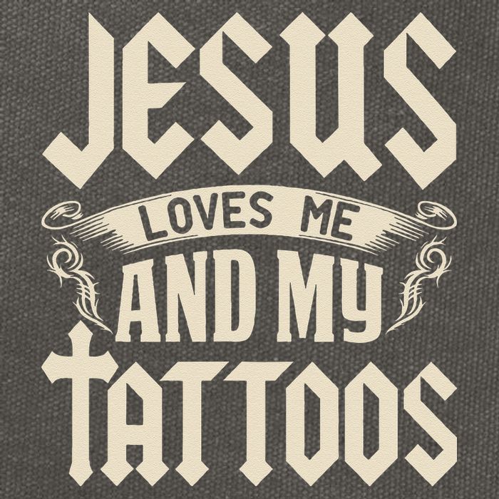 Jesus Loves Me And My Tattoos Inked Tattoo & Design Cotton Canvas Backpack