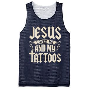 Jesus Loves Me And My Tattoos Inked Tattoo & Design Mesh Reversible Basketball Jersey Tank