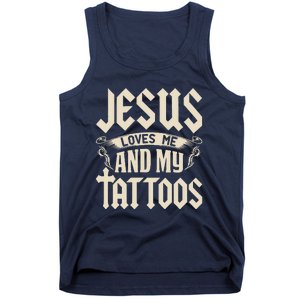 Jesus Loves Me And My Tattoos Inked Tattoo & Design Tank Top