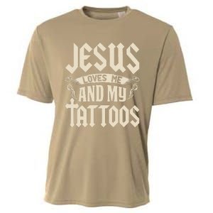 Jesus Loves Me And My Tattoos Inked Tattoo & Design Cooling Performance Crew T-Shirt