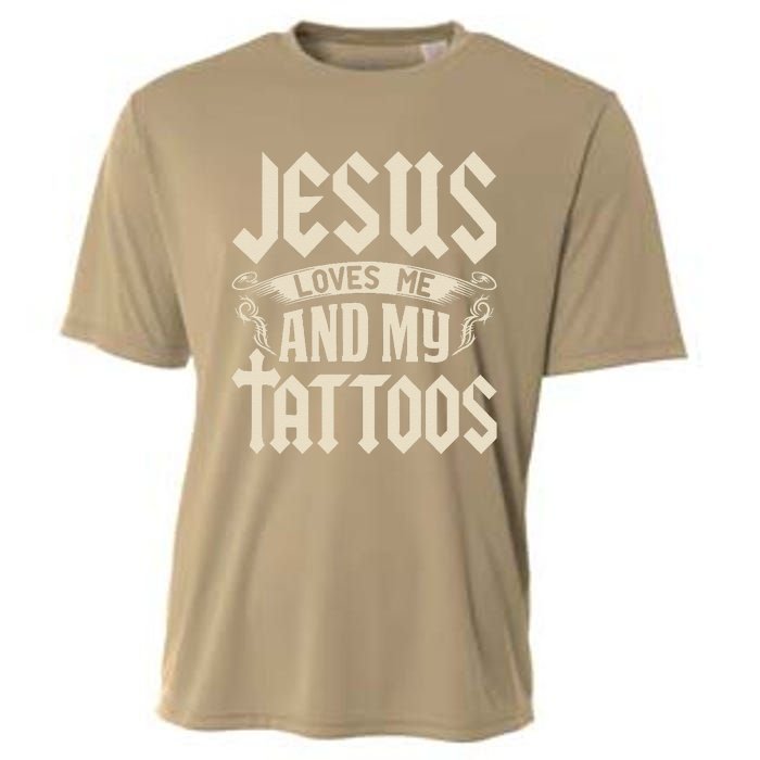 Jesus Loves Me And My Tattoos Inked Tattoo & Design Cooling Performance Crew T-Shirt