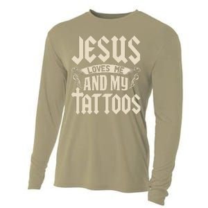 Jesus Loves Me And My Tattoos Inked Tattoo & Design Cooling Performance Long Sleeve Crew